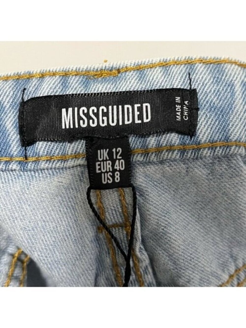 Missguided Extreme Rip Hem High-Waist Denim Shorts - Size US 8 - Picture 6 of 11